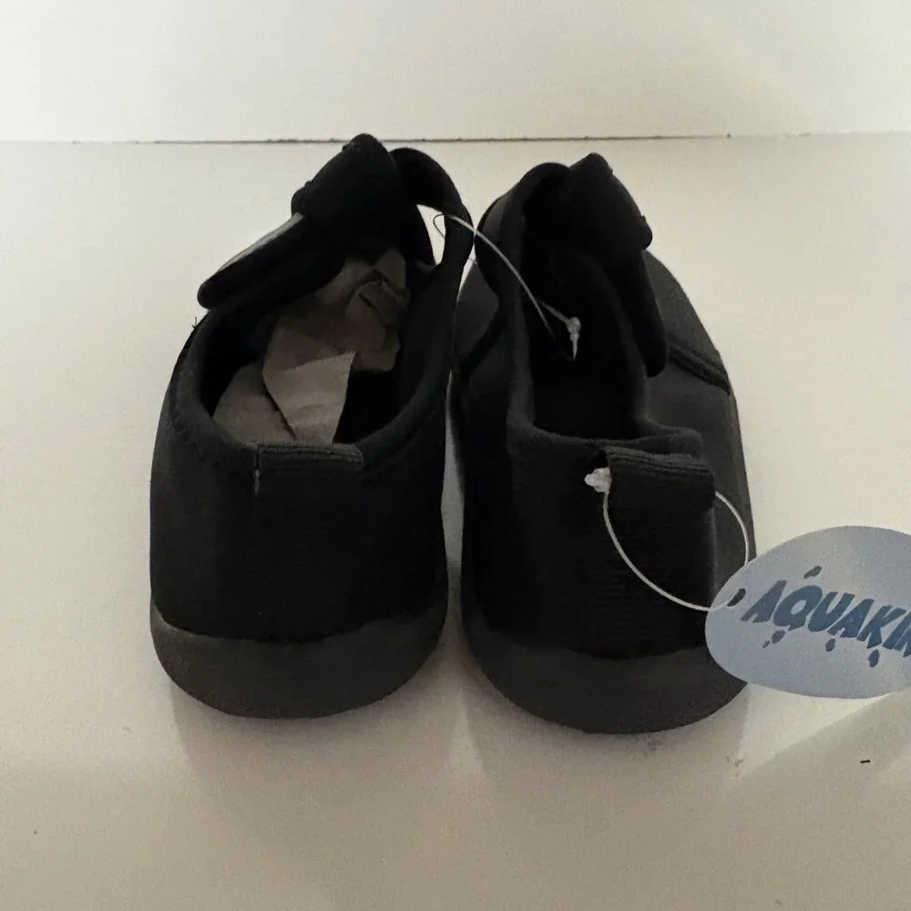 Aquakiks Water Shoes Kids Size 12 Black Quick-Dry Hook & LooP Straps 52404 NEW